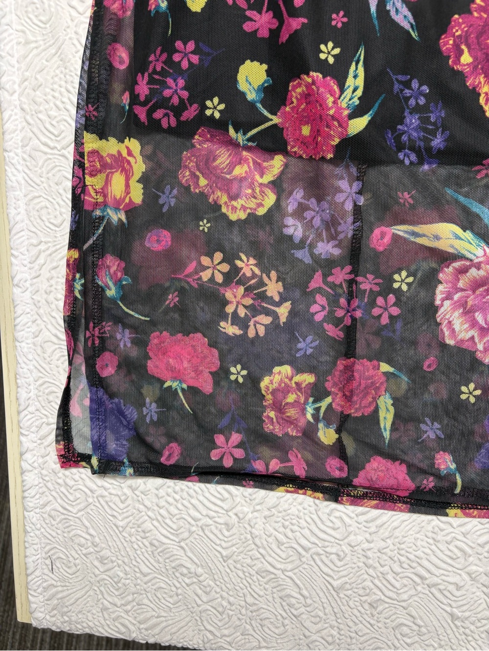 Torrid Betsy Johnson Black Maxi Dress with Pink, Yellow & Purple Floral Pattern - Picture 4 of 9